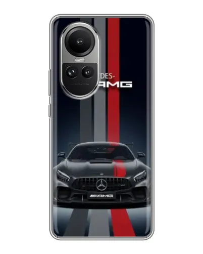 Чехол для OPPO Reno 10 с картинкой «Mercedes — белый карбон»