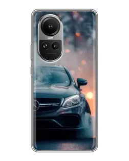 Чехол для OPPO Reno 10 с картинкой «Mercedes — ночной город»