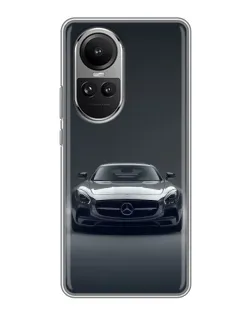 Чехол для OPPO Reno 10 с картинкой «Mercedes на черном»
