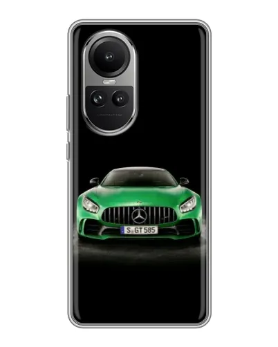 Чехол для OPPO Reno 10 с картинкой «Mercedes — неоновый лого»
