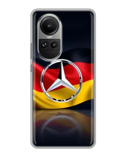 Чехол для OPPO Reno 10 с картинкой «Mercedes — флаг Германии»