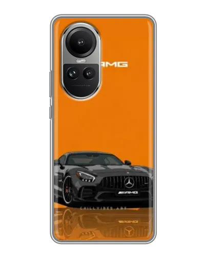 Чехол для OPPO Reno 10 с картинкой «Оранжевый Mercedes AMG»