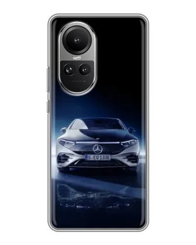 Чехол для OPPO Reno 10 с картинкой «Ночной Mercedes EQ»
