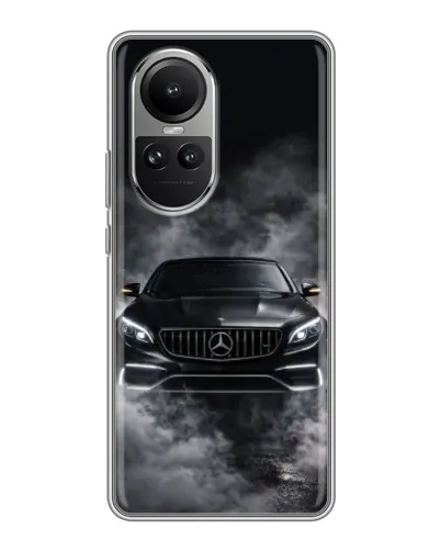 Чехол для OPPO Reno 10 с картинкой «Mercedes в дыму»