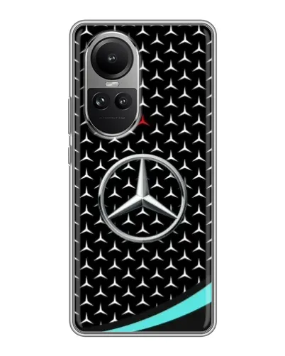 Чехол для OPPO Reno 10 с картинкой «Mercedes — бирюзовый акцент»