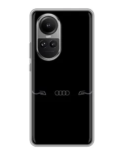 Чехол для OPPO Reno 10 с картинкой «Audi — световой подпись»