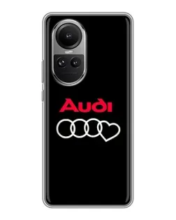 Чехол для OPPO Reno 10 с картинкой «Логотип Audi Heart»