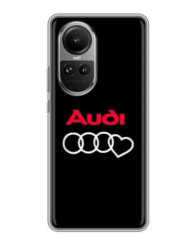 Чехол для OPPO Reno 10 с картинкой «Логотип Audi Heart»