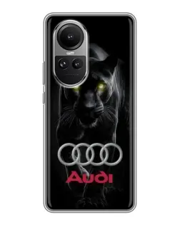 Чехол для OPPO Reno 10 с картинкой «Пантера и Audi»
