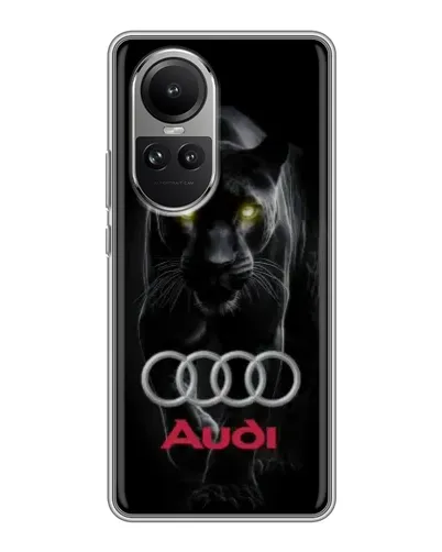 Чехол для OPPO Reno 10 с картинкой «Пантера и Audi»