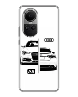 Чехол для OPPO Reno 10 с картинкой «Audi — контрастный дизайн»