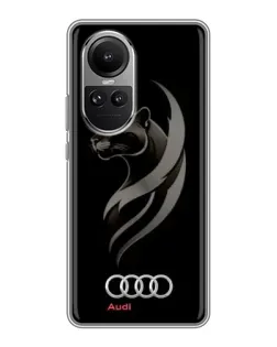 Чехол для OPPO Reno 10 с картинкой «Графика — пантера и Audi»