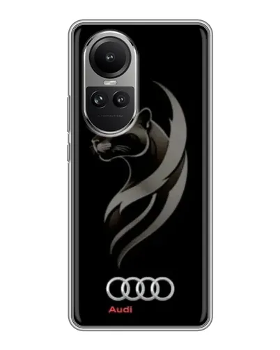 Чехол для OPPO Reno 10 с картинкой «Графика — пантера и Audi»