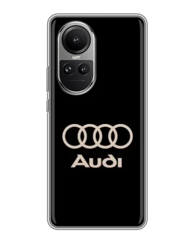 Чехол для OPPO Reno 10 с картинкой «Audi — золотой логотип»