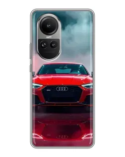 Чехол для OPPO Reno 10 с картинкой «Audi RS — красный стиль»