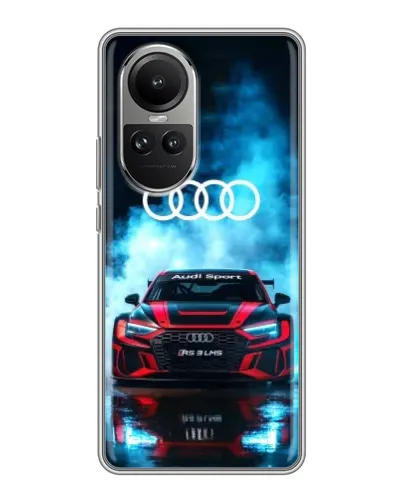 Чехол для OPPO Reno 10 с картинкой «Audi Sport — неон»