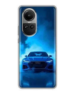 Чехол для OPPO Reno 10 с картинкой «Audi — голубая энергия»