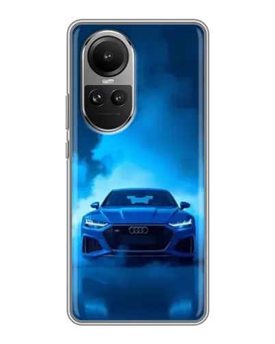 Чехол для OPPO Reno 10 с картинкой «Audi — голубая энергия»