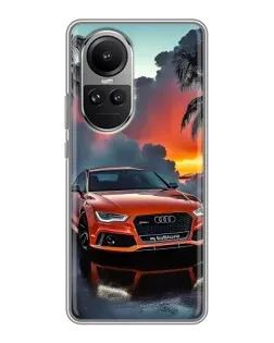 Чехол для OPPO Reno 10 с картинкой «Audi — закат»