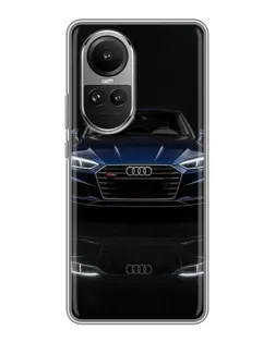 Чехол для OPPO Reno 10 с картинкой «Audi — ночное отражение»