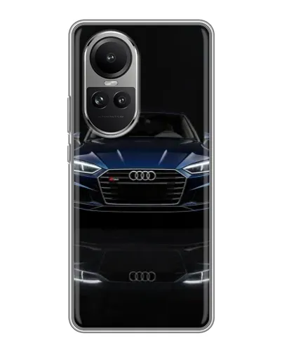Чехол для OPPO Reno 10 с картинкой «Audi — ночное отражение»