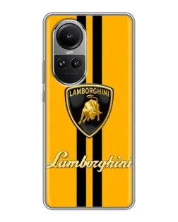 Чехол для OPPO Reno 10 с картинкой «Lamborghini Stripe желтый»