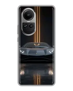Чехол для OPPO Reno 10 с картинкой «Lamborghini золотые линии»
