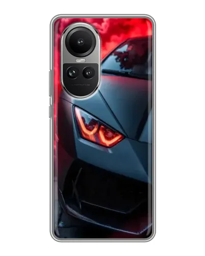 Чехол для OPPO Reno 10 с картинкой «Lamborghini красное сияние»