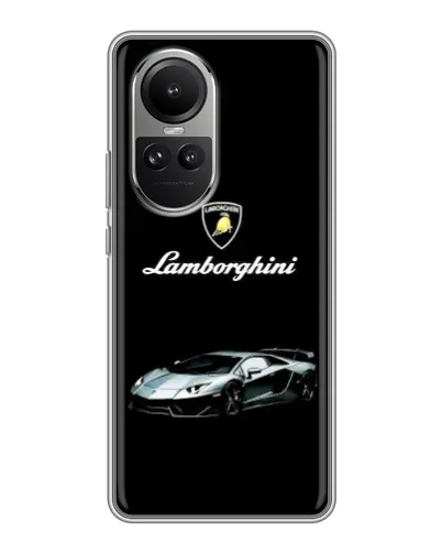 Чехол для OPPO Reno 10 с картинкой «Логотип Lamborghini классика»