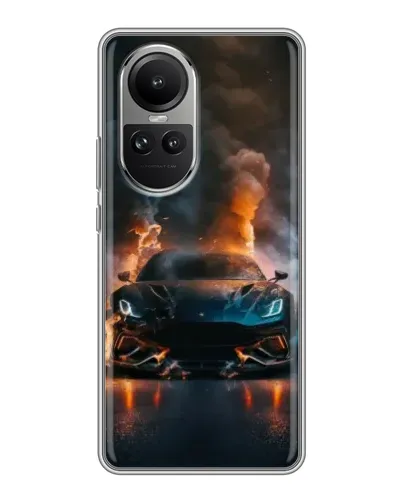 Чехол для OPPO Reno 10 с картинкой «Lamborghini дымная эстетика»