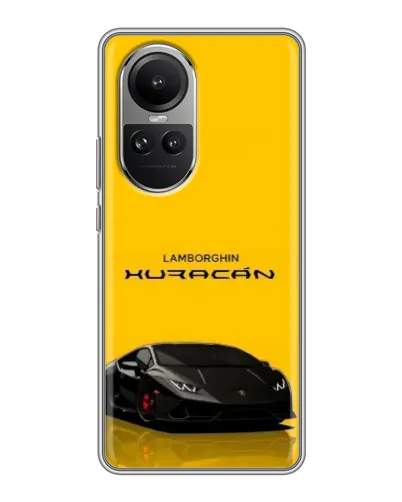 Чехол для OPPO Reno 10 с картинкой «Lamborghini Huracan черный»