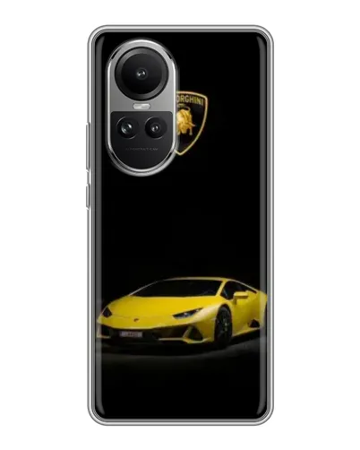 Чехол для OPPO Reno 10 с картинкой «Lamborghini желтый акцент»