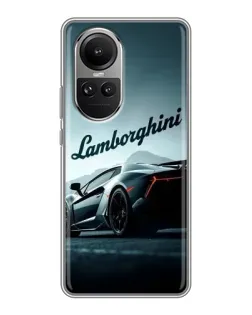 Чехол для OPPO Reno 10 с картинкой «Классическая надпись Lamborghini»