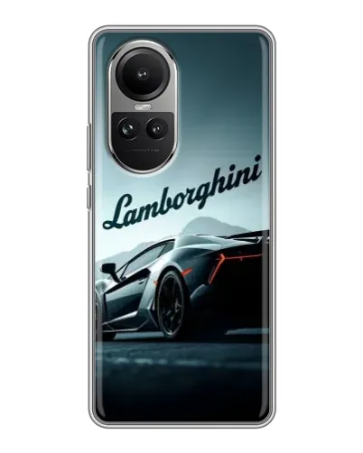 Чехол для OPPO Reno 10 с картинкой «Классическая надпись Lamborghini»