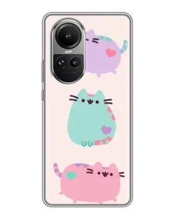 Чехол для OPPO Reno 10 с картинкой «Pusheen трио»