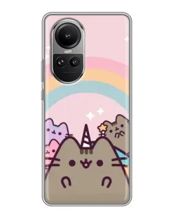 Чехол для OPPO Reno 10 с картинкой «Единорог Pusheen»