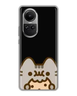 Чехол для OPPO Reno 10 с картинкой «Пушин на черном»