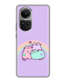 Чехол для OPPO Reno 10 с картинкой «Радужные Пушины»