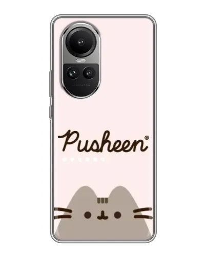 Чехол для OPPO Reno 10 с картинкой «Pusheen логотип»