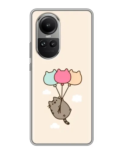 Чехол для OPPO Reno 10 с картинкой «Пушин на шариках»