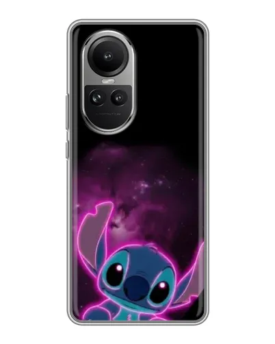 Чехол для OPPO Reno 10 с картинкой «Неоновый Stitch»