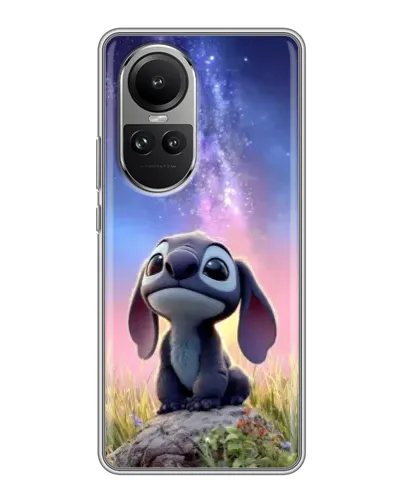 Чехол для OPPO Reno 10 с картинкой «Стич на рассвете»