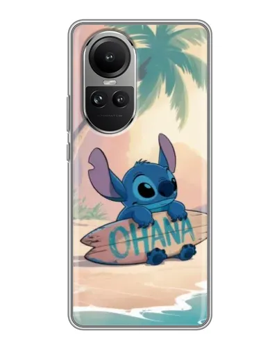 Чехол для OPPO Reno 10 с картинкой «Стич на серфе»