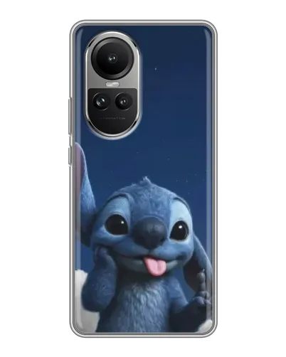Чехол для OPPO Reno 10 с картинкой «Стич в облаках»
