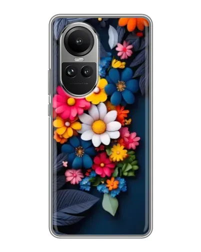 Чехол для OPPO Reno 10 с картинкой «Цветочная феерия»