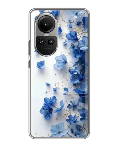 Чехол для OPPO Reno 10 с картинкой «Голубой цветочный каскад»