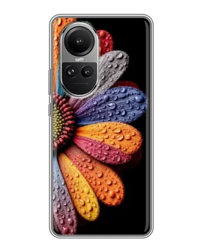 Чехол для OPPO Reno 10 с картинкой «Радужный цветок»