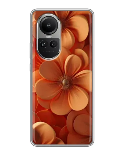 Чехол для OPPO Reno 10 с картинкой «Оранжевый макро цветок»