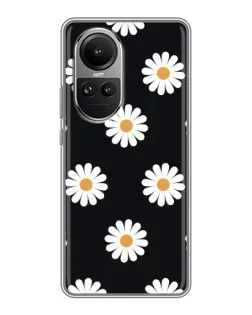 Чохол для OPPO Reno 10 з картинкою «Ромашки на чорному» Чохол для OPPO Reno 10 з картинкою «Ромашки на чорному»