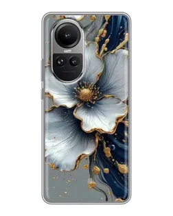 Чохол для OPPO Reno 10 з картинкою «Біла квітка та золотий флюїд» Чохол для OPPO Reno 10 з картинкою «Біла квітка та золотий флюїд»